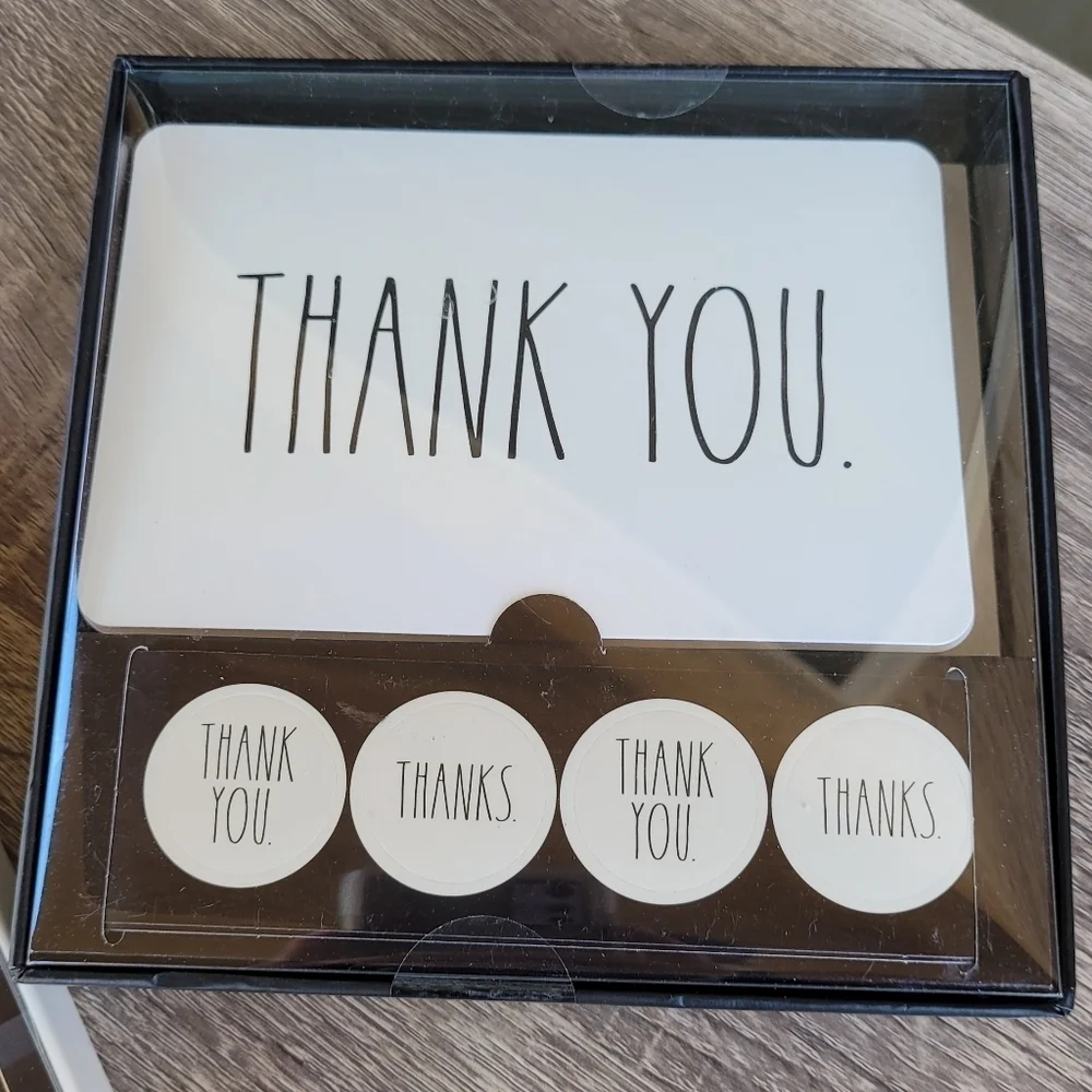 Rae Dunn Thank You Card Sticker Pen Set NEW - Picture 2 of 7